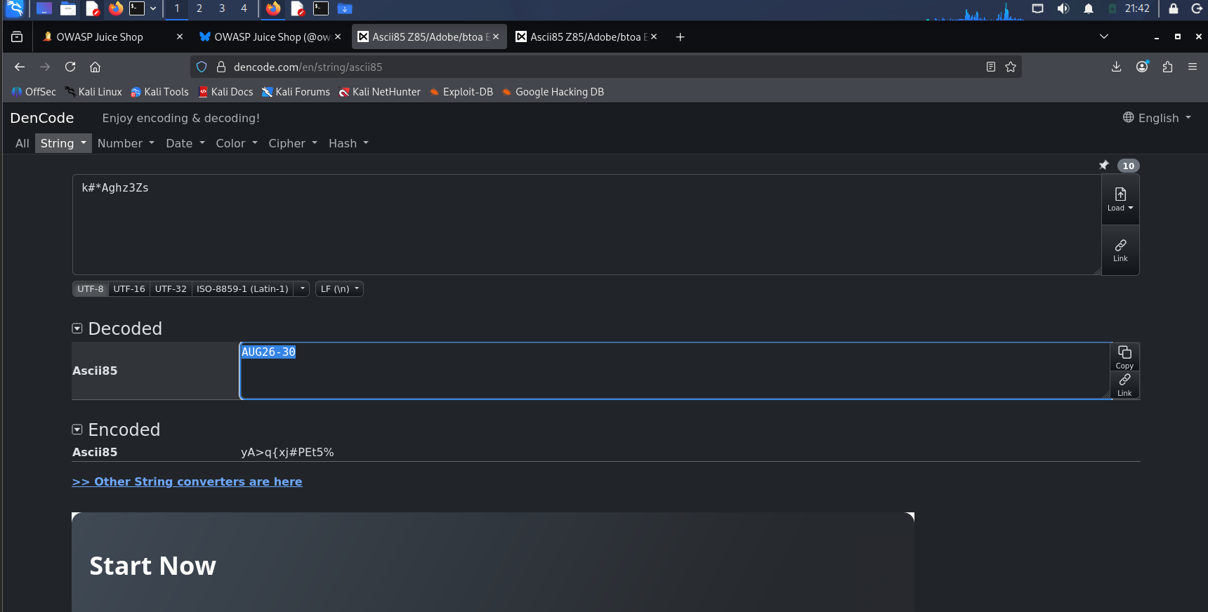 Decoded coupon revealing its plaintext structure and discount field